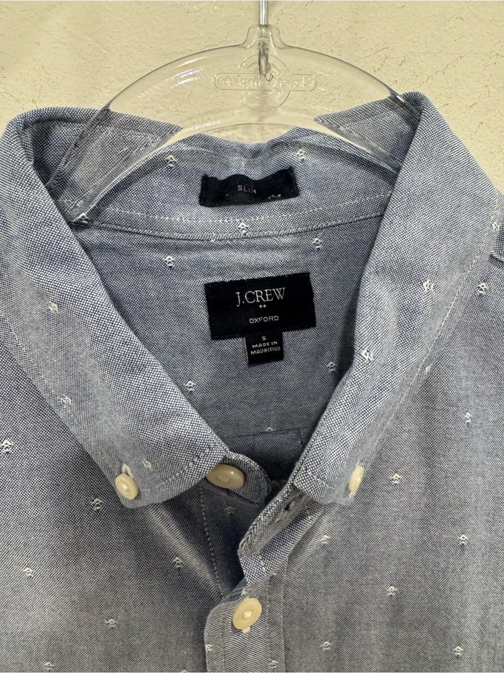 J. Crew Light Blue Dot Oxford Button-Down Shirt